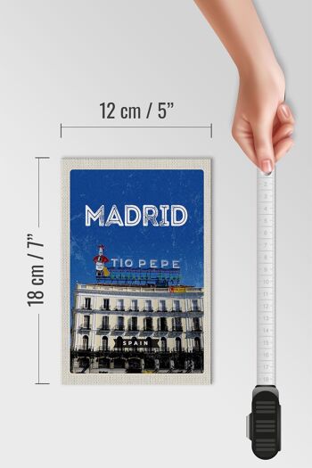 Panneau en bois voyage 12x18 cm décoration symbole Madrid Tio Pepe 4