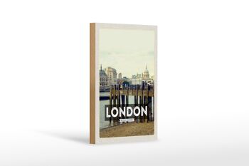 Panneau en bois voyage 12x18 cm cadeau architecture Londres 1