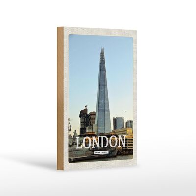 Panneau en bois voyage 12x18 cm décoration Londres ville Royaume-Uni