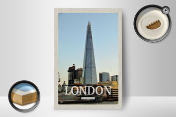 Panneau en bois voyage 12x18 cm décoration Londres ville Royaume-Uni 2