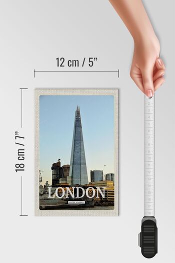 Panneau en bois voyage 12x18 cm décoration Londres ville Royaume-Uni 4