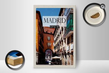 Panneau en bois voyage 12x18 cm Madrid Espagne Architecture médiévale 2