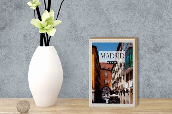 Panneau en bois voyage 12x18 cm Madrid Espagne Architecture médiévale 3