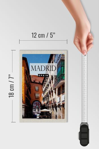 Panneau en bois voyage 12x18 cm Madrid Espagne Architecture médiévale 4