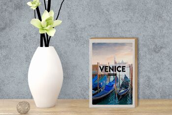 Panneau en bois voyage 12x18 cm Venise Venise bateaux mer cadeau 3