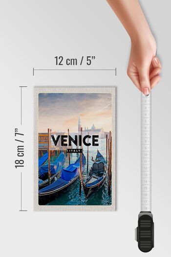 Panneau en bois voyage 12x18 cm Venise Venise bateaux mer cadeau 4
