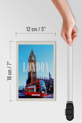 Panneau en bois voyage 12x18 cm Londres bus rouge bus rouge Big Ben 4