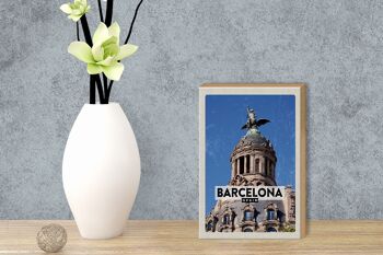 Panneau en bois voyage 12x18 cm architecture rétro de Barcelone cadeau 3