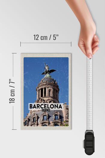 Panneau en bois voyage 12x18 cm architecture rétro de Barcelone cadeau 4