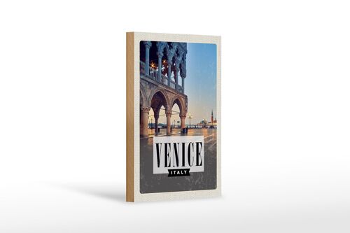 Holzschild Reise 12x18 cm Venice Venedig Panorama Poster Dekoration