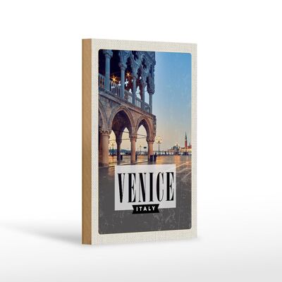 Cartello da viaggio in legno 12x18 cm Decorazione poster panorama di Venezia Venezia