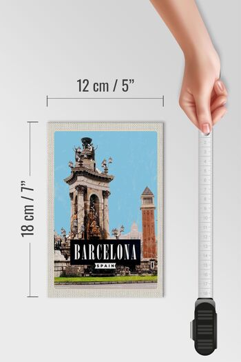 Panneau en bois voyage 12x18 cm Barcelone Espagne photo d'architecture 4