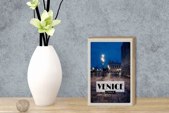 Panneau en bois voyage 12x18 cm Venise Italie vue de Venise la nuit 3