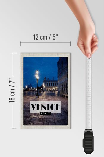 Panneau en bois voyage 12x18 cm Venise Italie vue de Venise la nuit 4