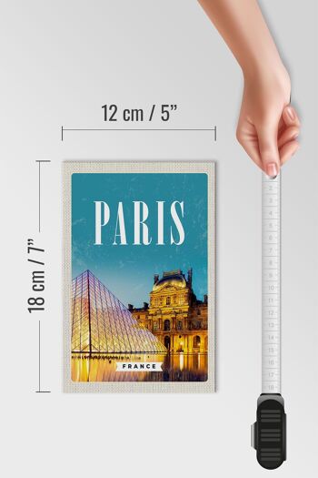 Panneau en bois voyage 12x18 cm Paris France architecture de nuit 4