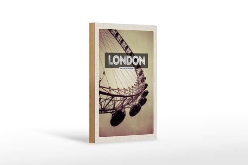Holzschild Reise 12x18 cm London England London Eye Reise