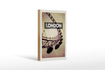 Panneau en bois voyage 12x18 cm Londres Angleterre London Eye travel 1