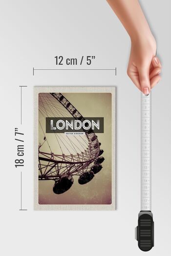 Panneau en bois voyage 12x18 cm Londres Angleterre London Eye travel 4