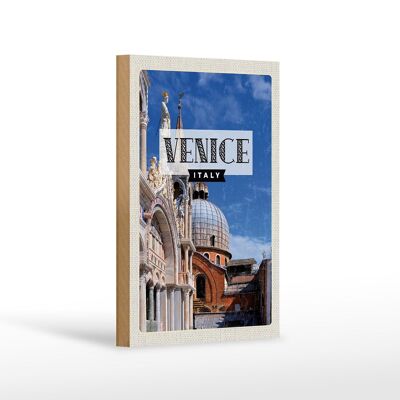 Wooden sign travel 12x18 cm Venice Italy architecture decoration
