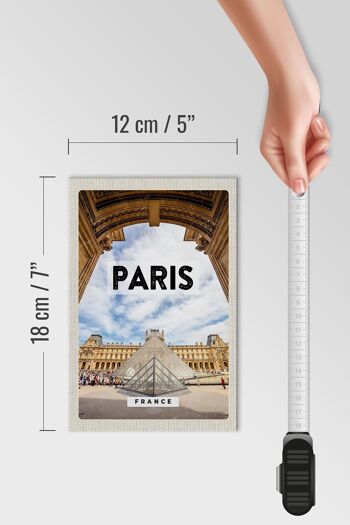Panneau en bois voyage 12x18 cm Paris France décoration Louvre 4