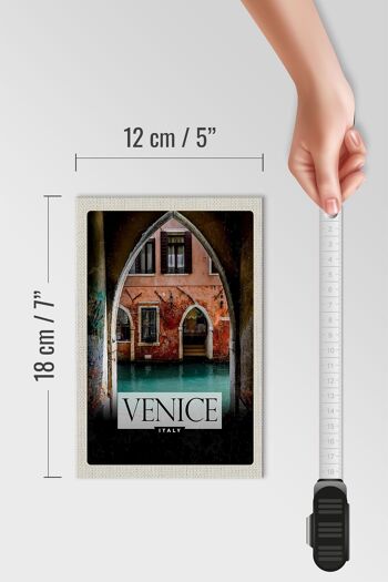 Panneau en bois voyage 12x18 cm décoration panorama fluviale Venise Italie 4