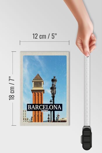 Panneau en bois voyage 12x18 cm Barcelone Espagne photo jour mosaïque 4