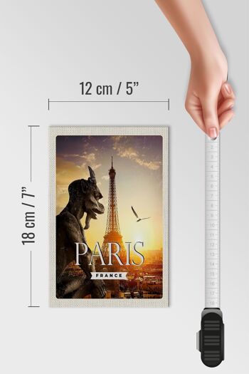 Panneau en bois voyage 12x18 cm Paris France vacances architecture 4