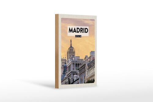 Holzschild Reise 12x18 cm Madrid Spanien kurz Trip Dekoration