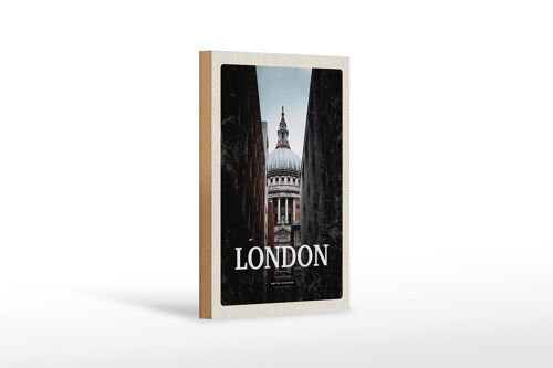 Holzschild Reise 12x18 cm London UK Ausblick Panorama Dekoration