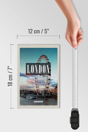 Panneau en bois voyage 12x18 cm décoration London Engalnd London Eye 4