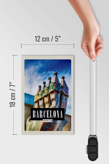 Panneau en bois voyage 12x18 cm Barcelone Espagne décoration Parc Guell 4