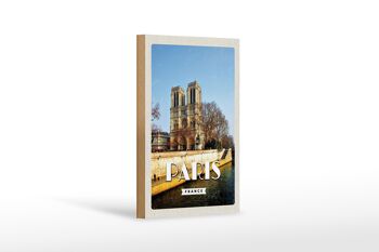 Panneau en bois voyage 12x18 cm Paris France Notre-Dame voyage 1