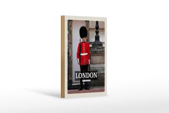 Panneau en bois voyage 12x18 cm garde de sécurité Londres Buckingham Palace 1