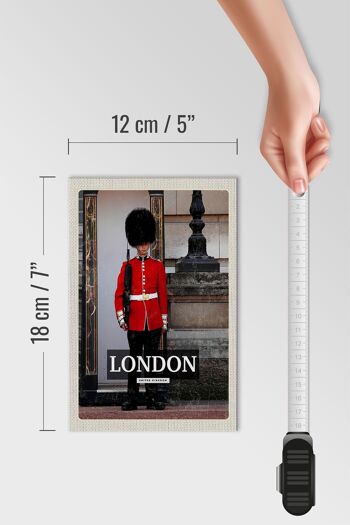 Panneau en bois voyage 12x18 cm garde de sécurité Londres Buckingham Palace 4