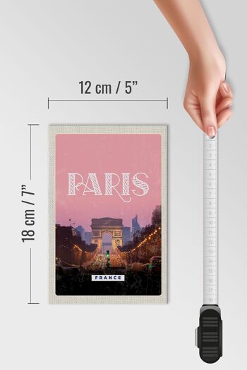 Panneau en bois voyage 12x18 cm Paris France architecture voyage 4