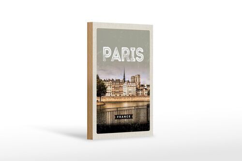 Holzschild Reise 12x18 cm Paris Frankreich Architektur Dekoration