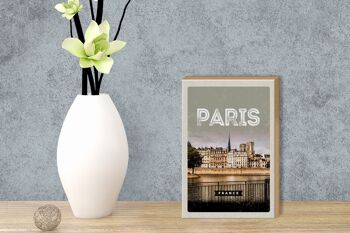 Panneau en bois voyage 12x18 cm décoration architecture Paris France 3