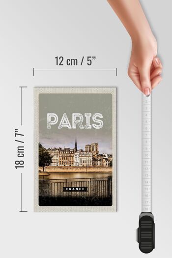 Panneau en bois voyage 12x18 cm décoration architecture Paris France 4