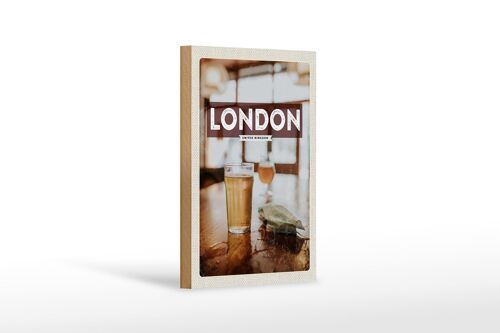 Holzschild Reise 12x18 cm London UK Kingdom Corona Dekoration
