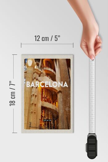 Panneau en bois voyage 12x18 cm Barcelone Espagne Image médiévale 4