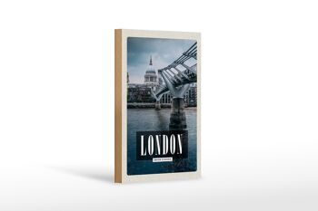 Panneau en bois voyage 12x18 cm Londres UK Millennium Bridge view 1