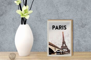 Panneau en bois voyage 12x18 cm Paris France Tour Eiffel Tourisme 3