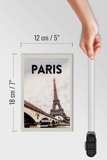 Panneau en bois voyage 12x18 cm Paris France Tour Eiffel Tourisme 4