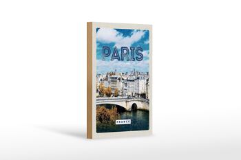 Panneau en bois voyage 12x18 cm Paris France Trip City Vintage 1