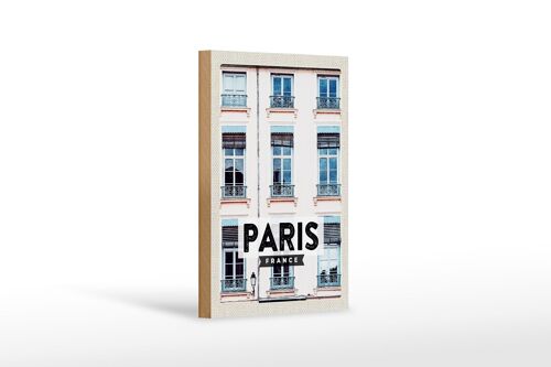 Holzschild Reise 12x18 cm Paris Frankreich Architektur Stadt