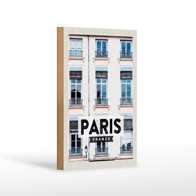 Cartel de madera viaje 12x18 cm París Francia arquitectura ciudad