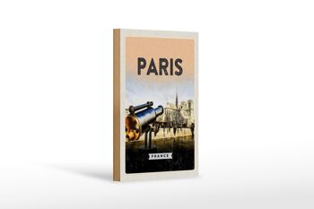 Panneau en bois voyage 12x18 cm Paris jumelles Cathédrale Notre-Dame 1
