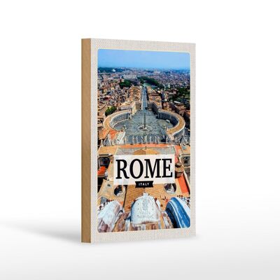 Wooden sign travel 12x18 cm Rome Italy St. Peter's Square Vatican