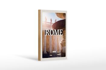 Panneau en bois voyage 12x18 cm Rome Italie fontaine décoration médiévale 1
