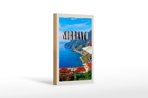 Holzschild Reise 12x18 cm Sorrento Italien Meer Ausblick Trip